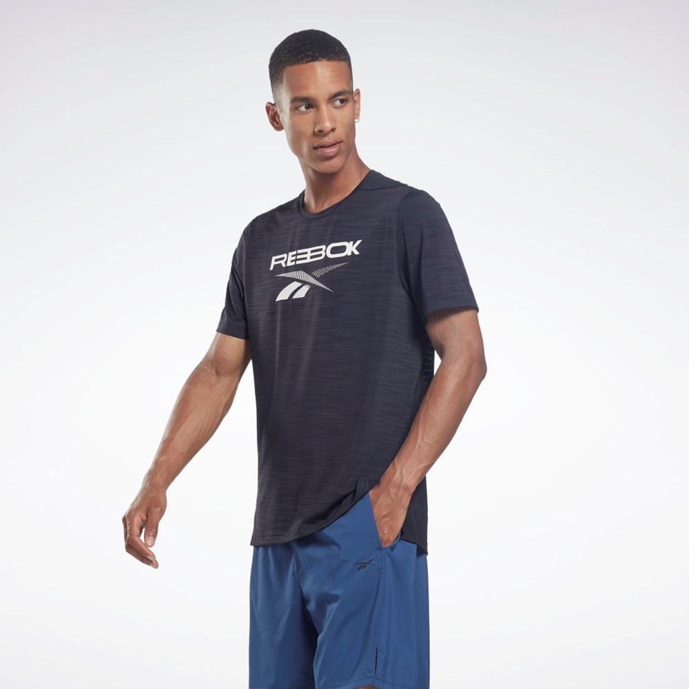 Reebok ACTIVCHILL Estampadas Move T-Shirt Negras | 20UQFLPEW