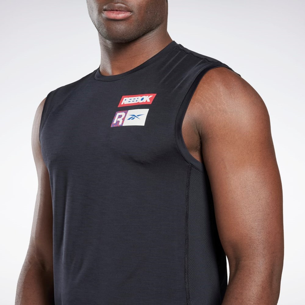 Reebok ACTIVCHILL Sin Manga T-Shirt Negras | 61FDLYZXE