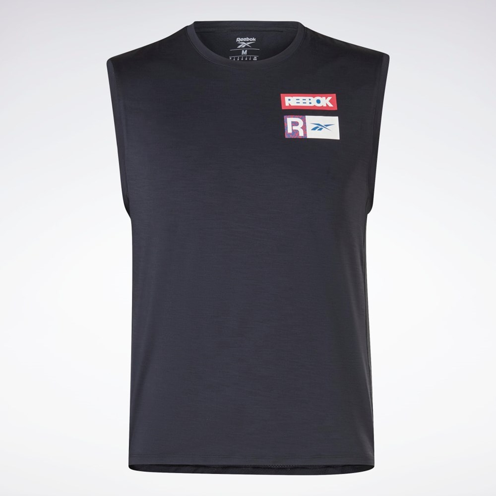 Reebok ACTIVCHILL Sin Manga T-Shirt Negras | 61FDLYZXE