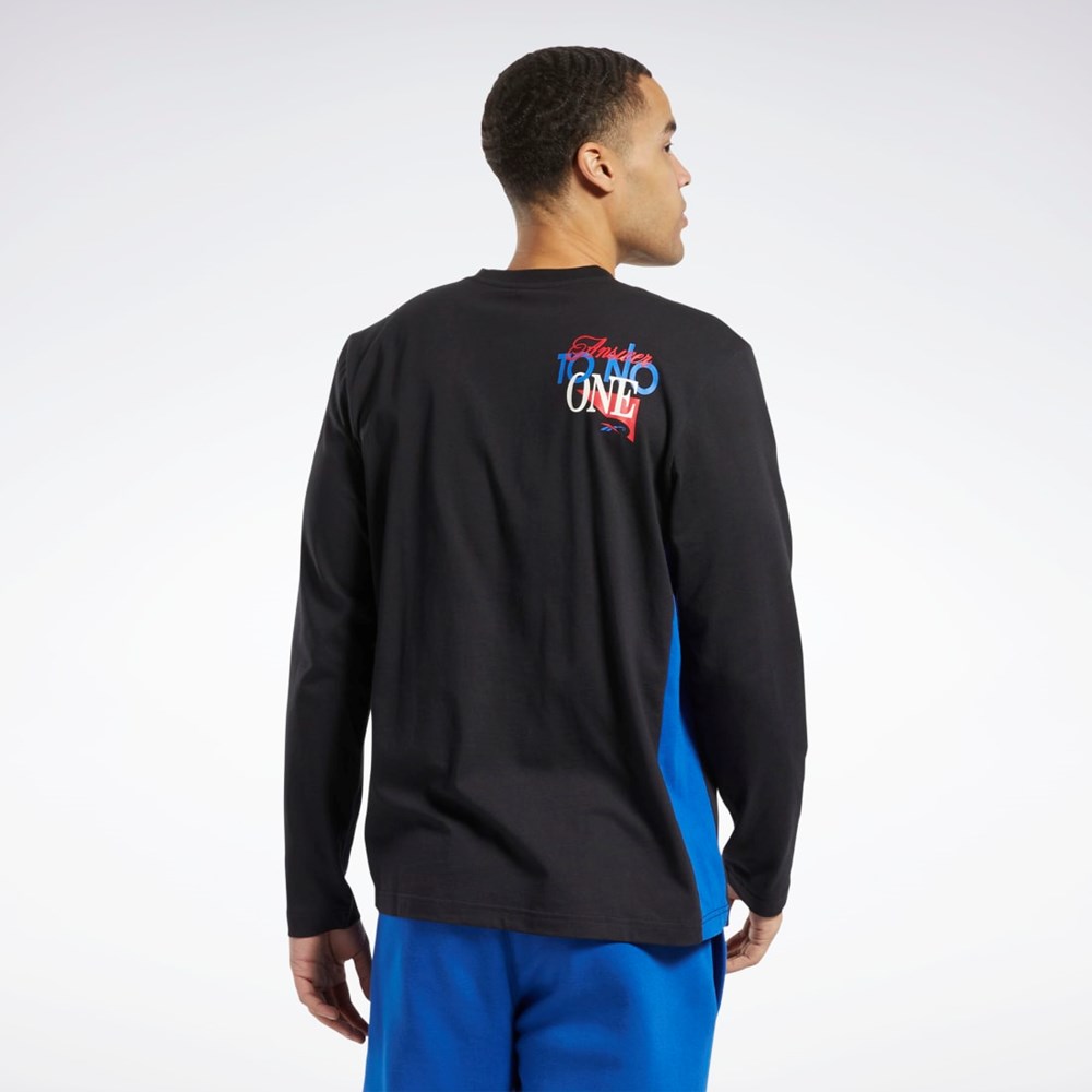 Reebok Answer to No One Long Sleeve T-Shirt Negras | 92ZOMEVGU