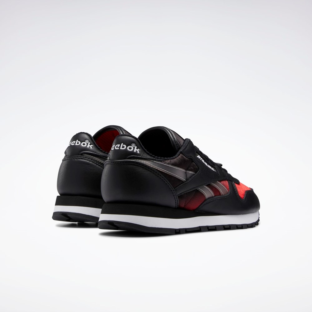 Reebok Anuel Classic Leather Shoes Negras Rojas Blancas | 23KFJBHCQ