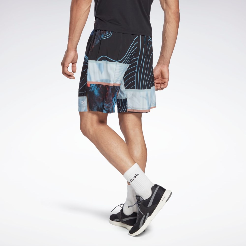 Reebok Austin Allover Print Shorts Negras | 69DPBFTAX