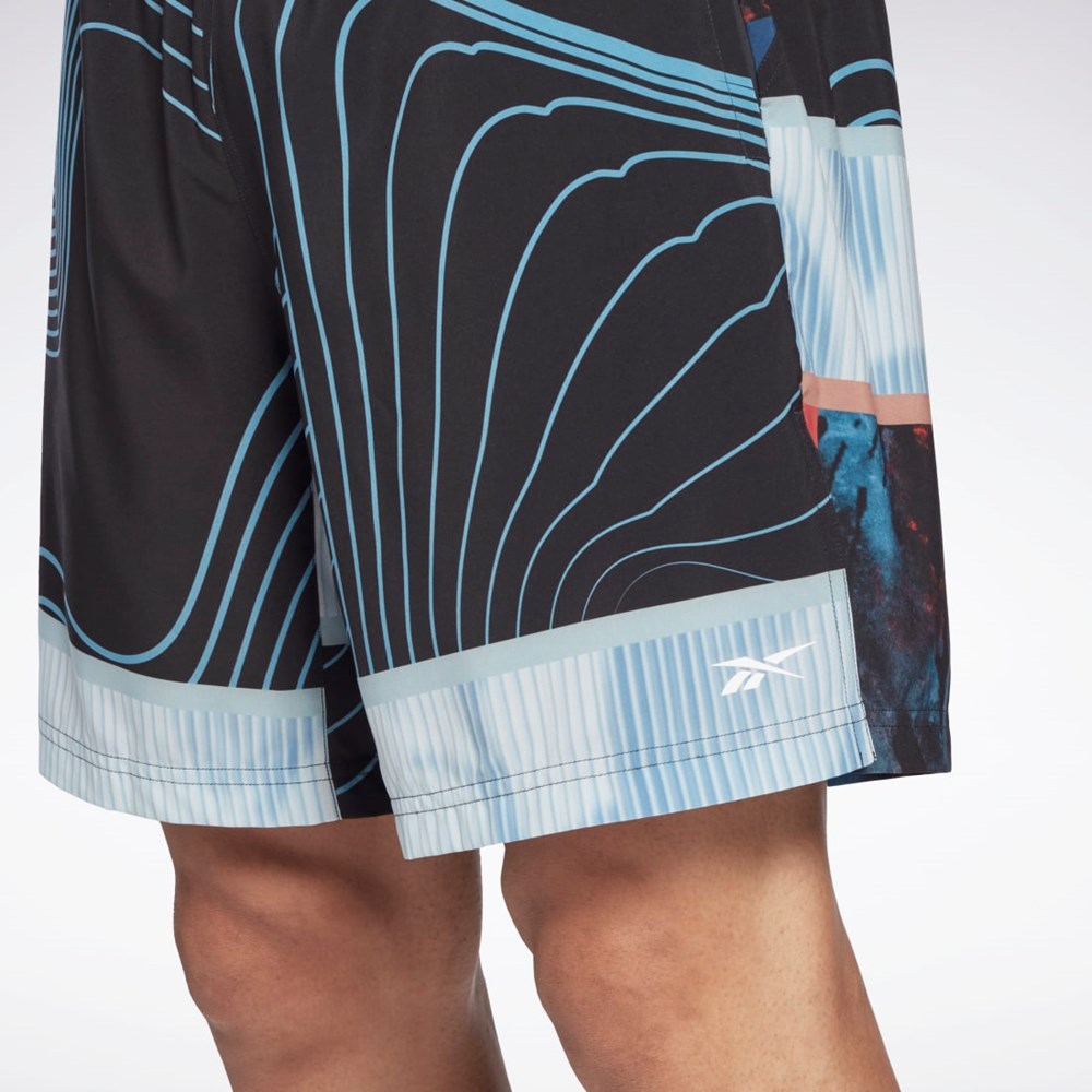 Reebok Austin Allover Print Shorts Negras | 69DPBFTAX