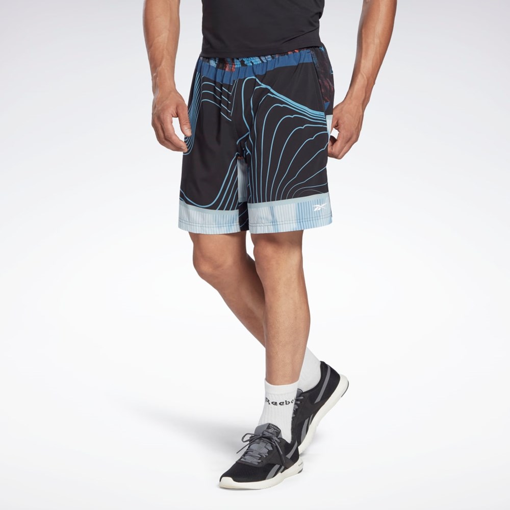 Reebok Austin Allover Print Shorts Negras | 69DPBFTAX