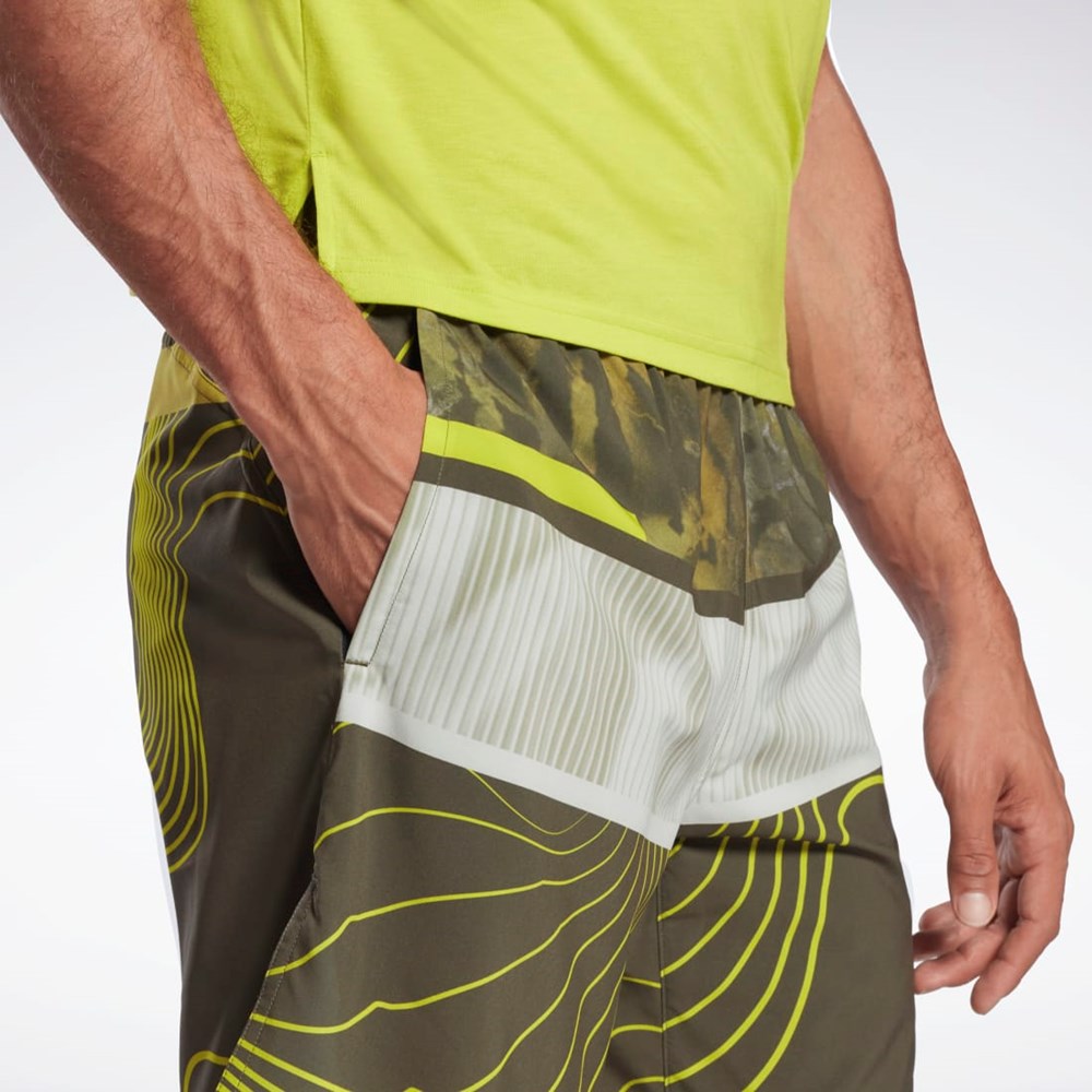Reebok Austin Allover Print Shorts Verde | 37BCWZRYJ