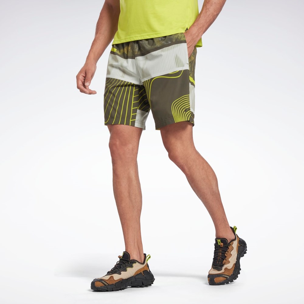 Reebok Austin Allover Print Shorts Verde | 37BCWZRYJ