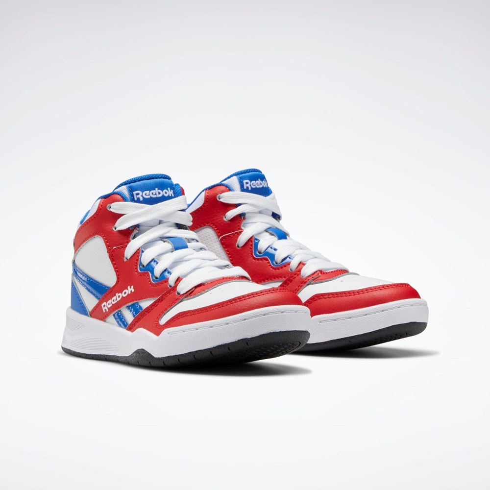 Reebok BB 4500 Court Shoes - Preschool Blancas Rojas Azules | 51LNUEVZB