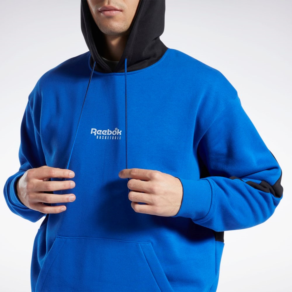 Reebok Basketball Back Vector Fleece Hoodie Azules | 48PTCVIKY