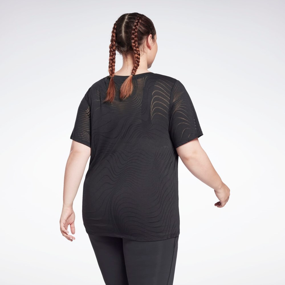 Reebok Burnout T-Shirt (Plus Size) Negras | 04WZMQHVR