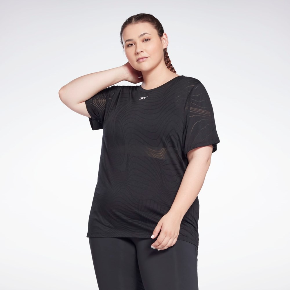 Reebok Burnout T-Shirt (Plus Size) Negras | 04WZMQHVR