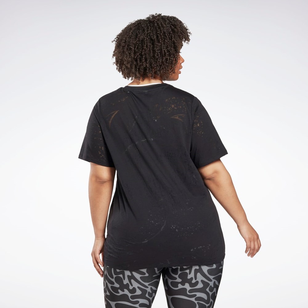 Reebok Burnout T-Shirt (Plus Size) Negras | 31VXQOKMP
