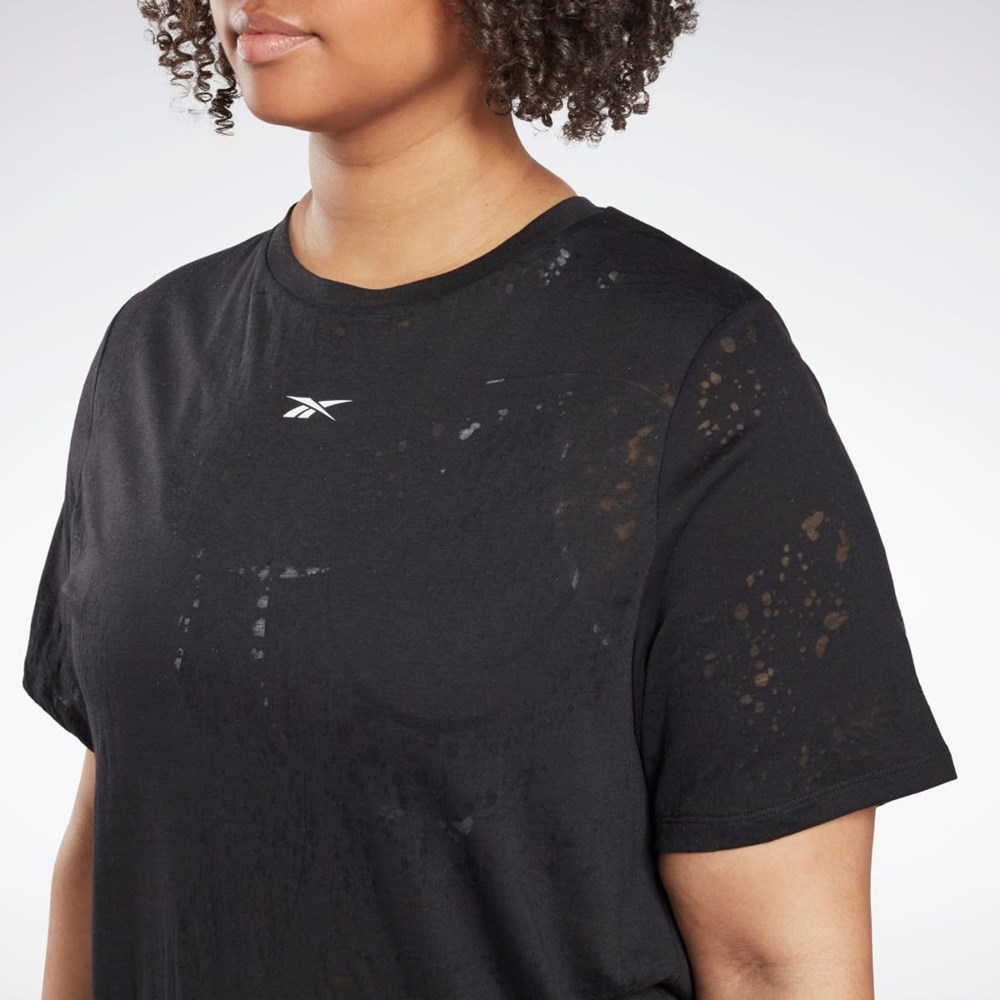 Reebok Burnout T-Shirt (Plus Size) Negras | 31VXQOKMP