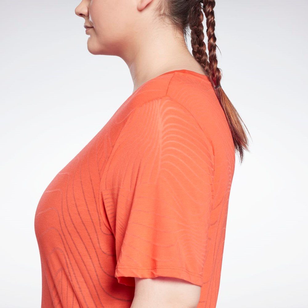 Reebok Burnout T-Shirt (Plus Size) Rojas | 17VTNAYEZ