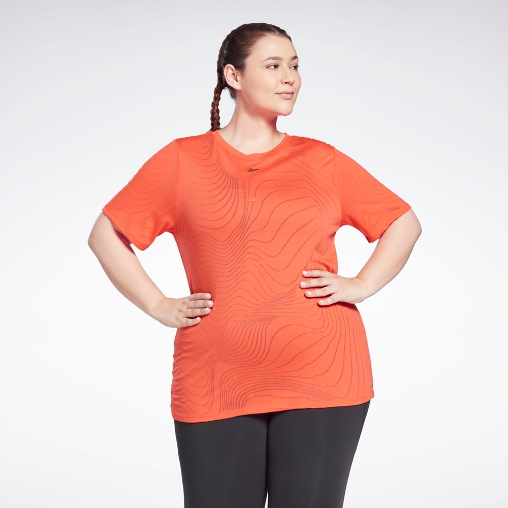 Reebok Burnout T-Shirt (Plus Size) Rojas | 17VTNAYEZ