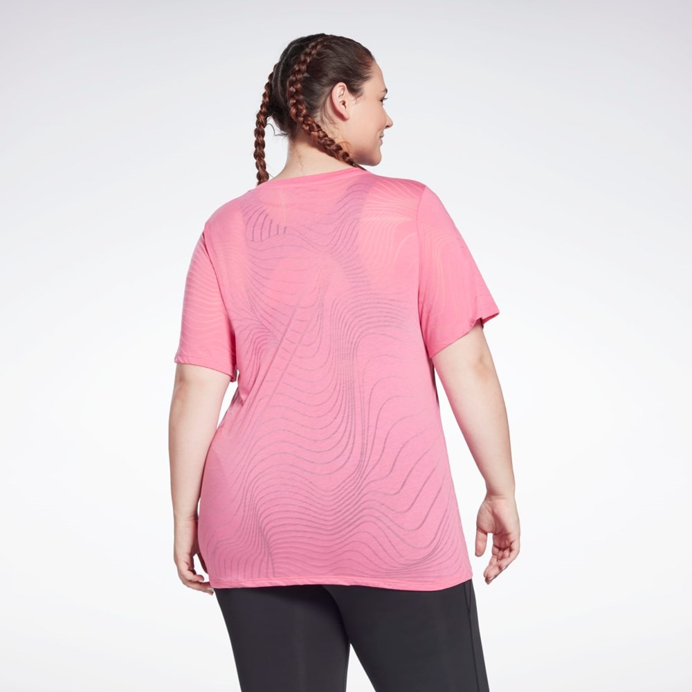 Reebok Burnout T-Shirt (Plus Size) Rosas | 70LAFVYXW