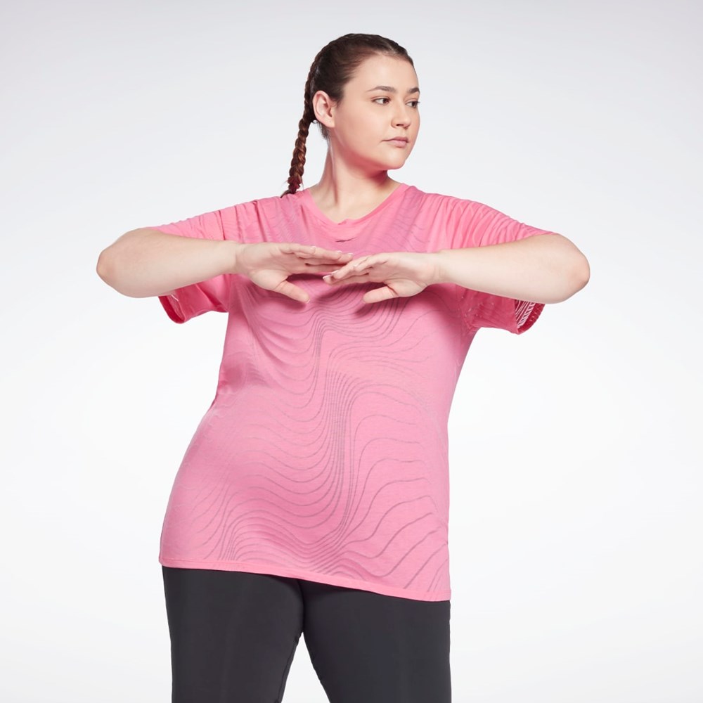 Reebok Burnout T-Shirt (Plus Size) Rosas | 70LAFVYXW