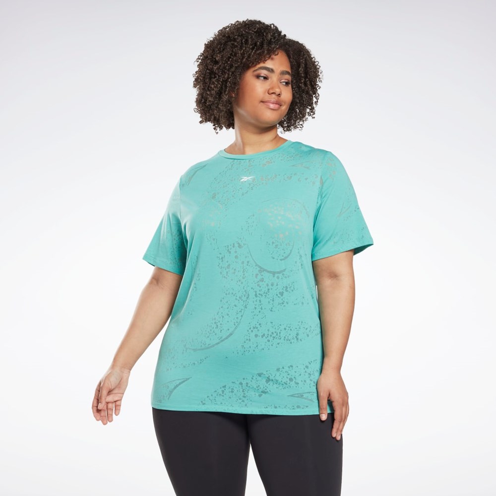 Reebok Burnout T-Shirt (Plus Size) Semi Classic Teal | 74WGQJRNV