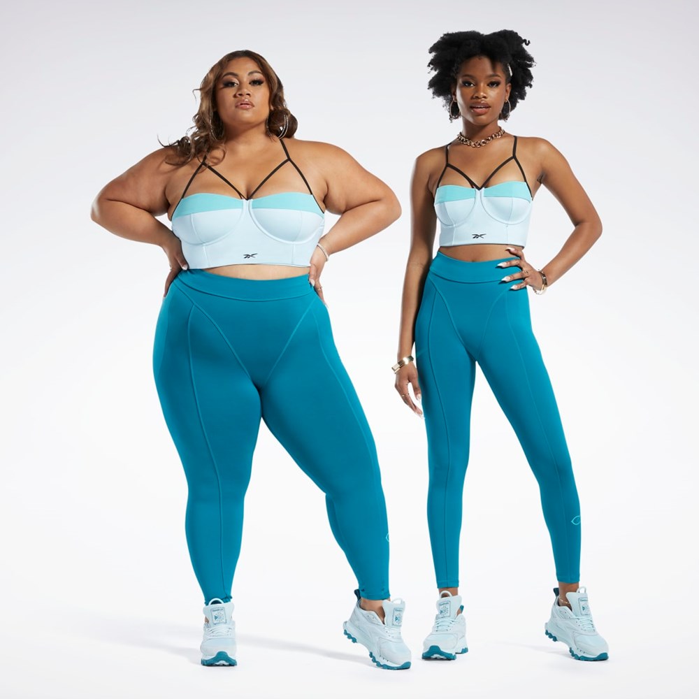 Reebok Cardi B Bralette (Plus Size) Azules Turquesa | 69DLVYEXF