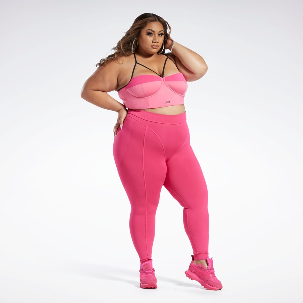 Reebok Cardi B Bralette (Plus Size) Rosas Rosas | 75INRMSHX