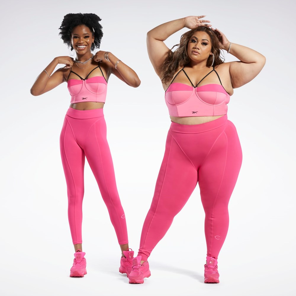 Reebok Cardi B Bralette (Plus Size) Rosas Rosas | 75INRMSHX