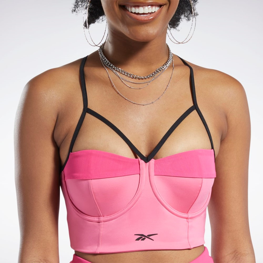 Reebok Cardi B Bralette Rosas Rosas | 60TJOHFRD
