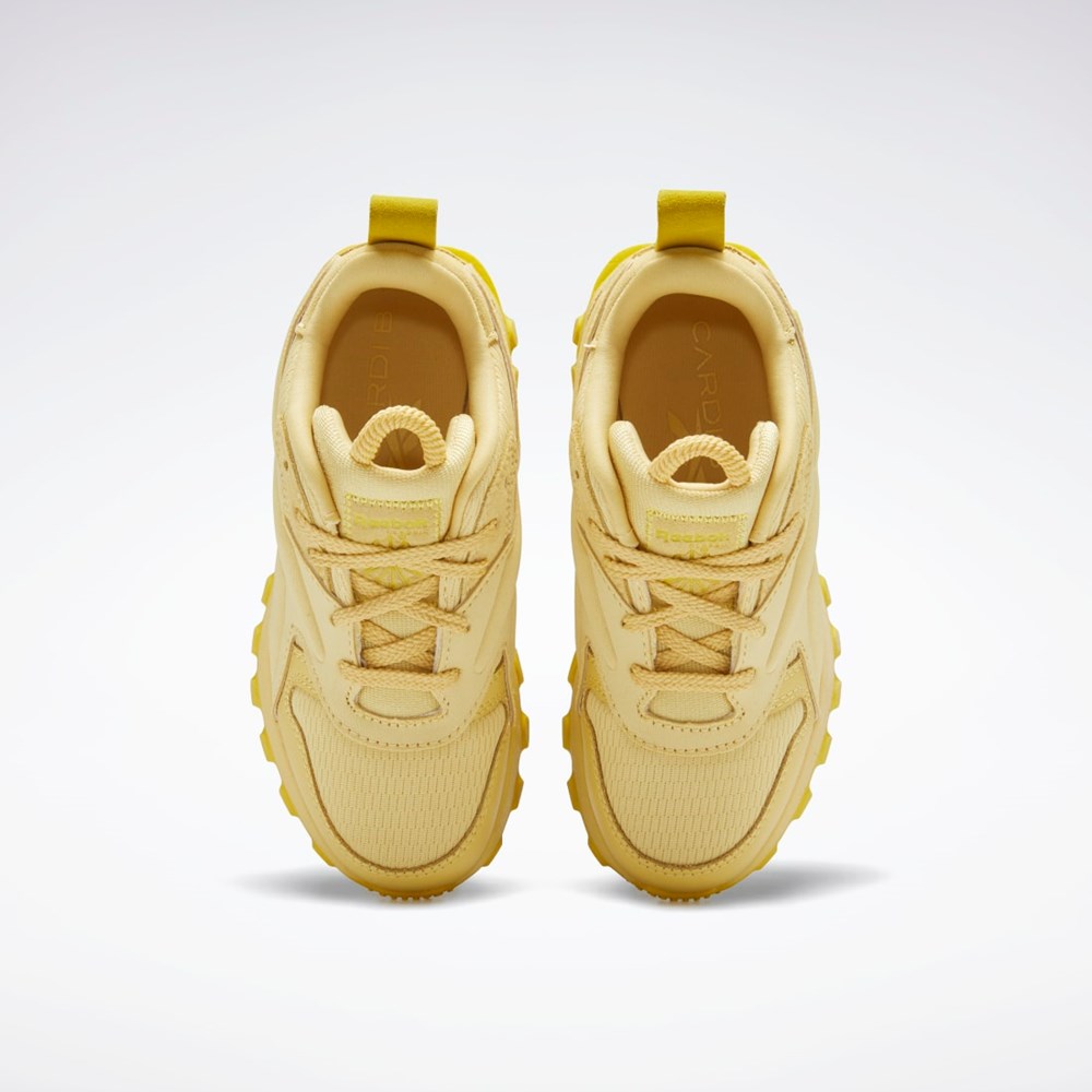 Reebok Cardi B Classic Leather V2 Shoes - Preschool Amarillo Amarillo Amarillo | 47JMTFVNK