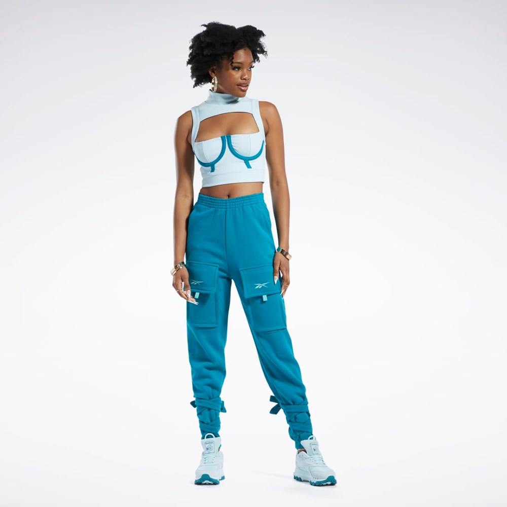 Reebok Cardi B Crop Top Azules | 06HYFVAQW