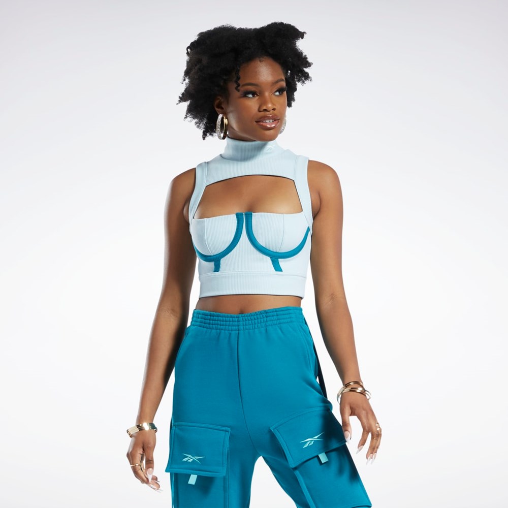 Reebok Cardi B Crop Top Azules | 06HYFVAQW