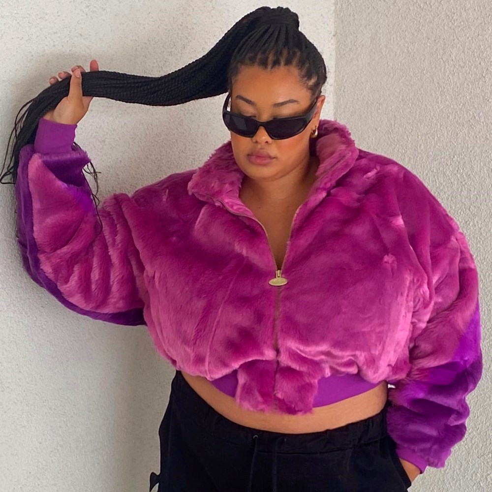 Reebok Cardi B Fur Ombre Jacket (Unisex) Ultraberry | 10LVZWERP