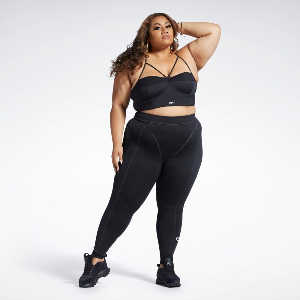 Reebok Cardi B High-Rise Tights (Plus Size) Negras | 48GKUQFYE