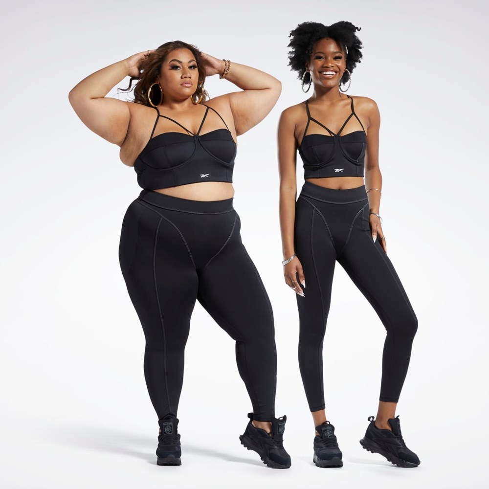 Reebok Cardi B High-Rise Tights (Plus Size) Negras | 48GKUQFYE
