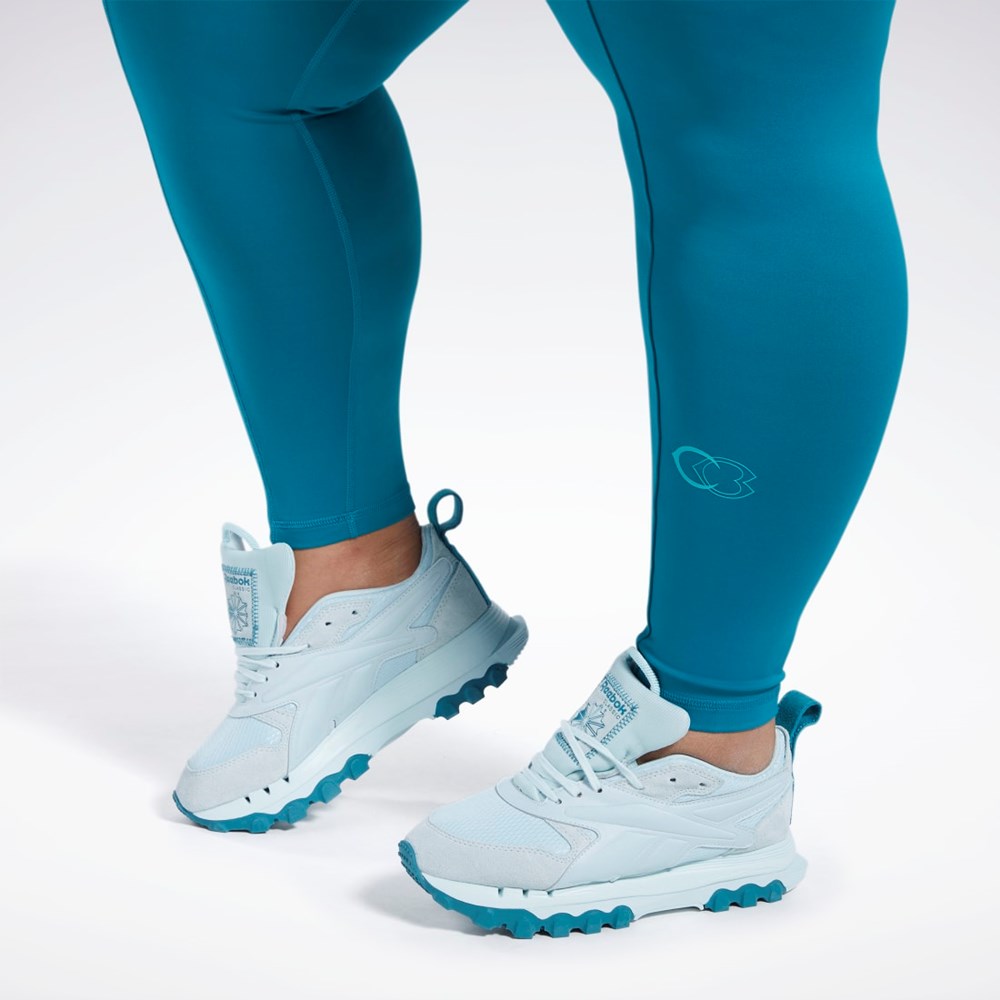 Reebok Cardi B High-Rise Tights (Plus Size) Seaport Teal | 56QHGLKYJ