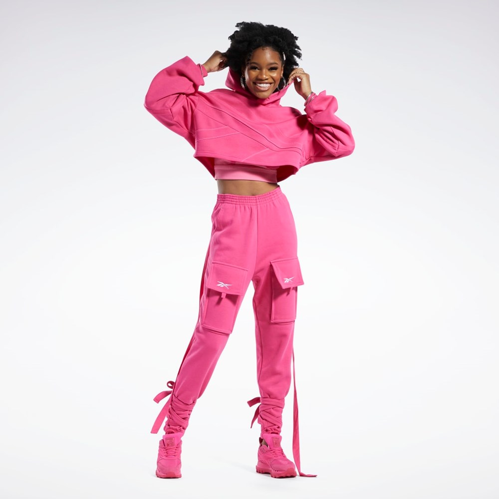 Reebok Cardi B Knit Hoodie Rosas Rosas | 58PIELXWK