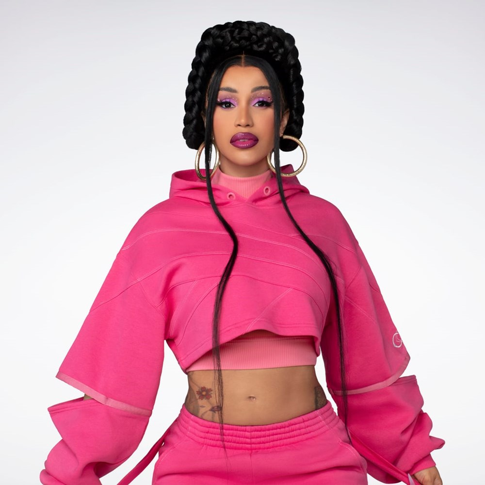 Reebok Cardi B Knit Hoodie Rosas Rosas | 58PIELXWK