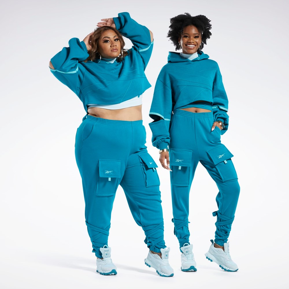 Reebok Cardi B Knit Hoodie Seaport Teal / Seaport Teal | 80OVKUZMA