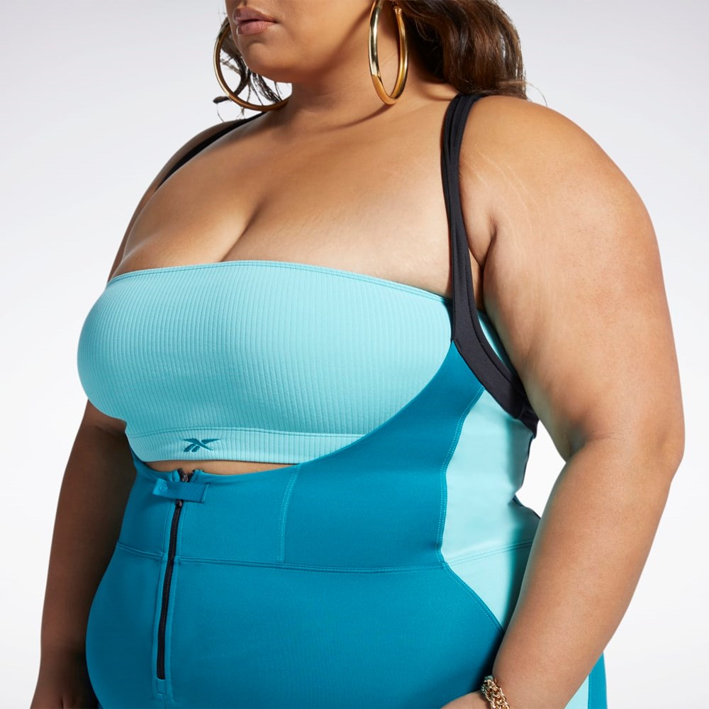 Reebok Cardi B Leotard (Plus Size) Seaport Teal | 75HZBYQFU