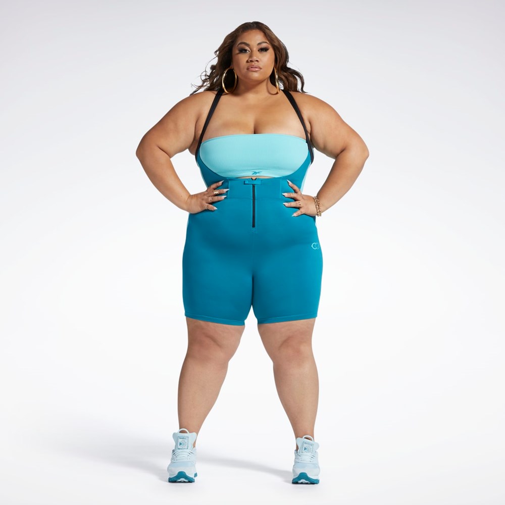 Reebok Cardi B Leotard (Plus Size) Seaport Teal | 75HZBYQFU
