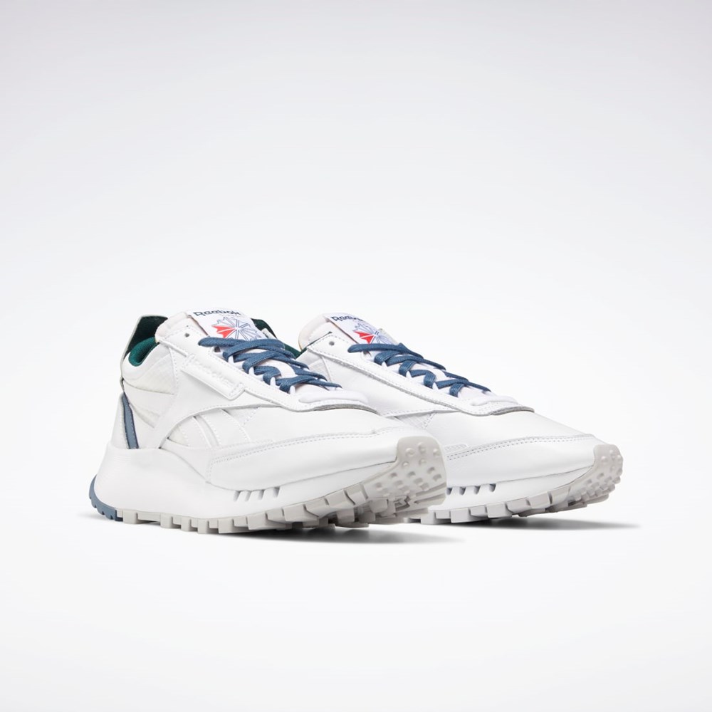 Reebok Classic Leather Legacy Shoes Blancas Azules Verde | 65BLVKCAT