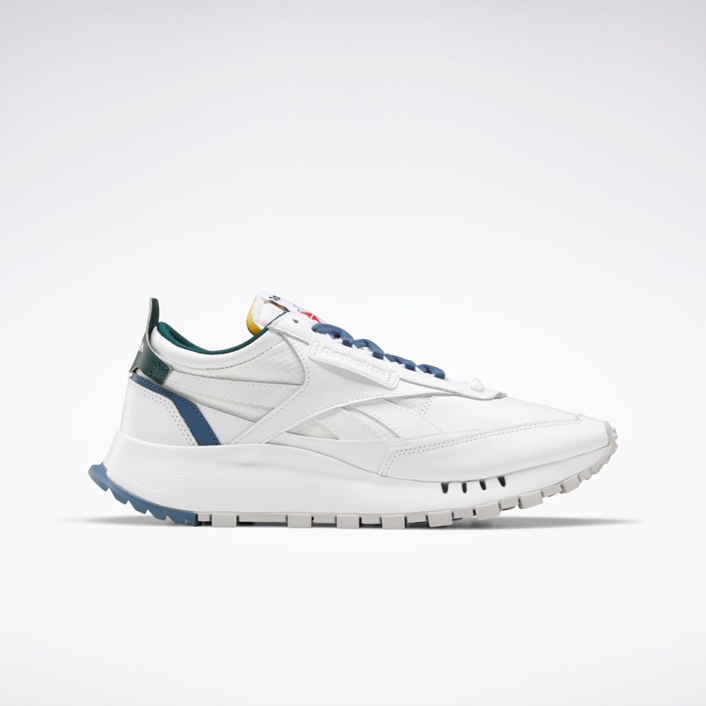 Reebok Classic Leather Legacy Shoes Blancas Azules Verde | 65BLVKCAT
