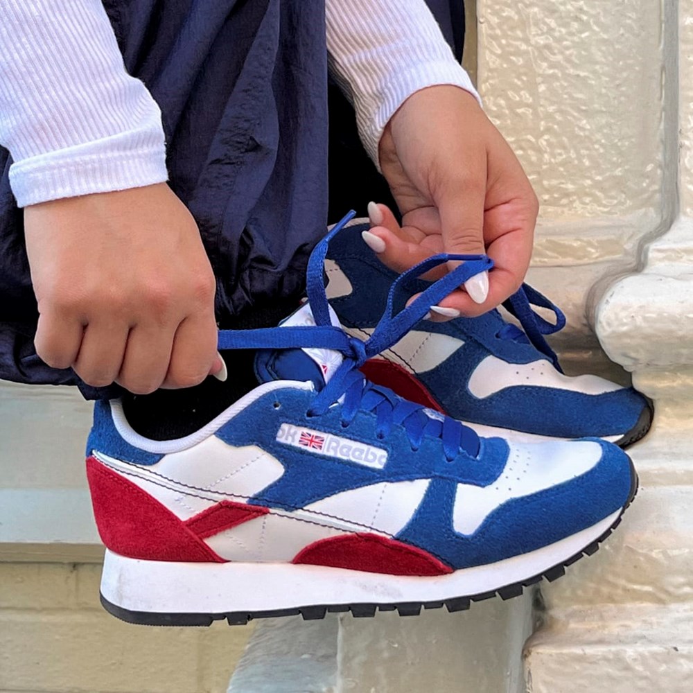 Reebok Classic Leather Make It Yours Shoes Azules Rojas Blancas | 27SNGKBEY