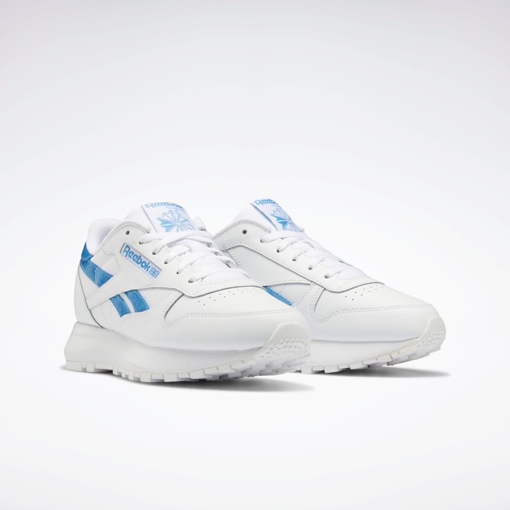 Reebok Classic Leather SP Shoes Blancas Blancas Azules | 38JIKLPCX