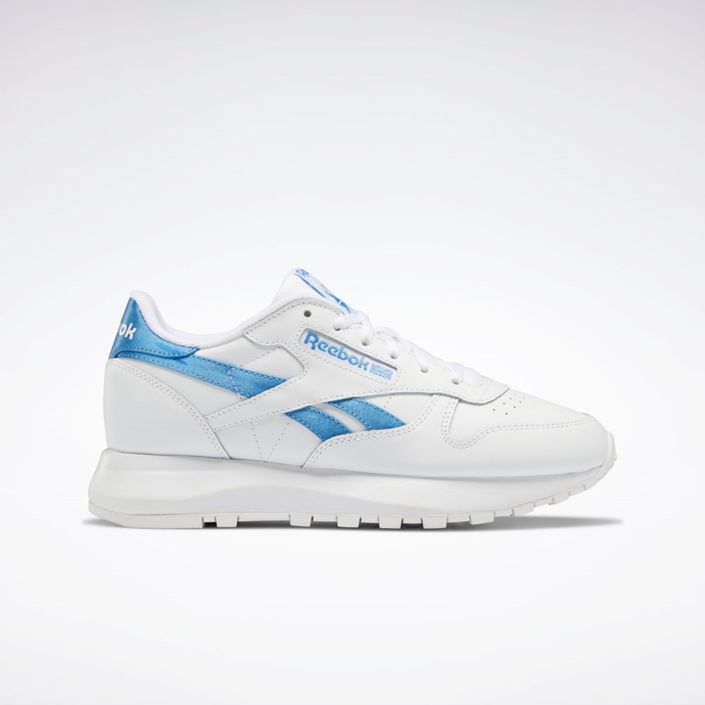 Reebok Classic Leather SP Shoes Blancas Blancas Azules | 38JIKLPCX