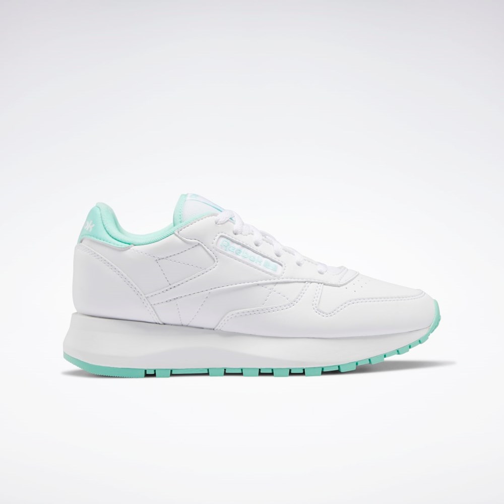 Reebok Classic Leather SP Shoes - Grade School Blancas Verde Menta Blancas | 62GCTUMVI