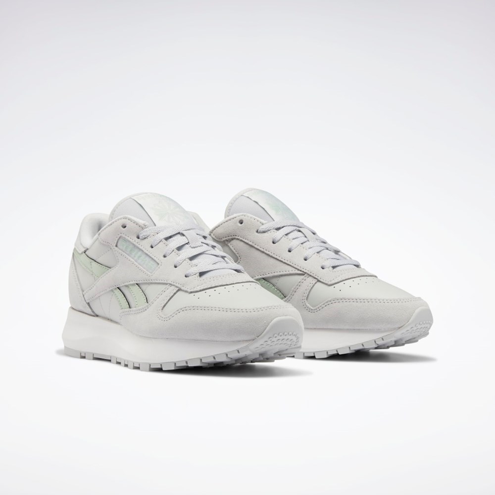 Reebok Classic Leather SP Shoes Gris Gris Verde Menta | 70QTZHWSJ