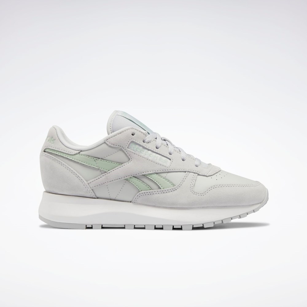 Reebok Classic Leather SP Shoes Gris Gris Verde Menta | 70QTZHWSJ