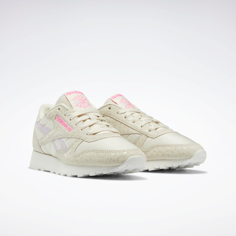 Reebok Classic Leather Shoes Alabaster / Chalk / Quartz Glow | 92FLYRNOQ