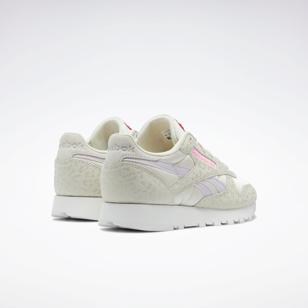 Reebok Classic Leather Shoes Alabaster / Chalk / Quartz Glow | 92FLYRNOQ