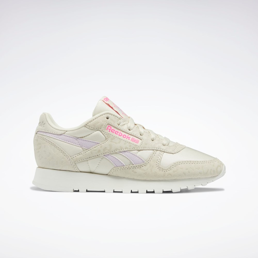 Reebok Classic Leather Shoes Alabaster / Chalk / Quartz Glow | 92FLYRNOQ