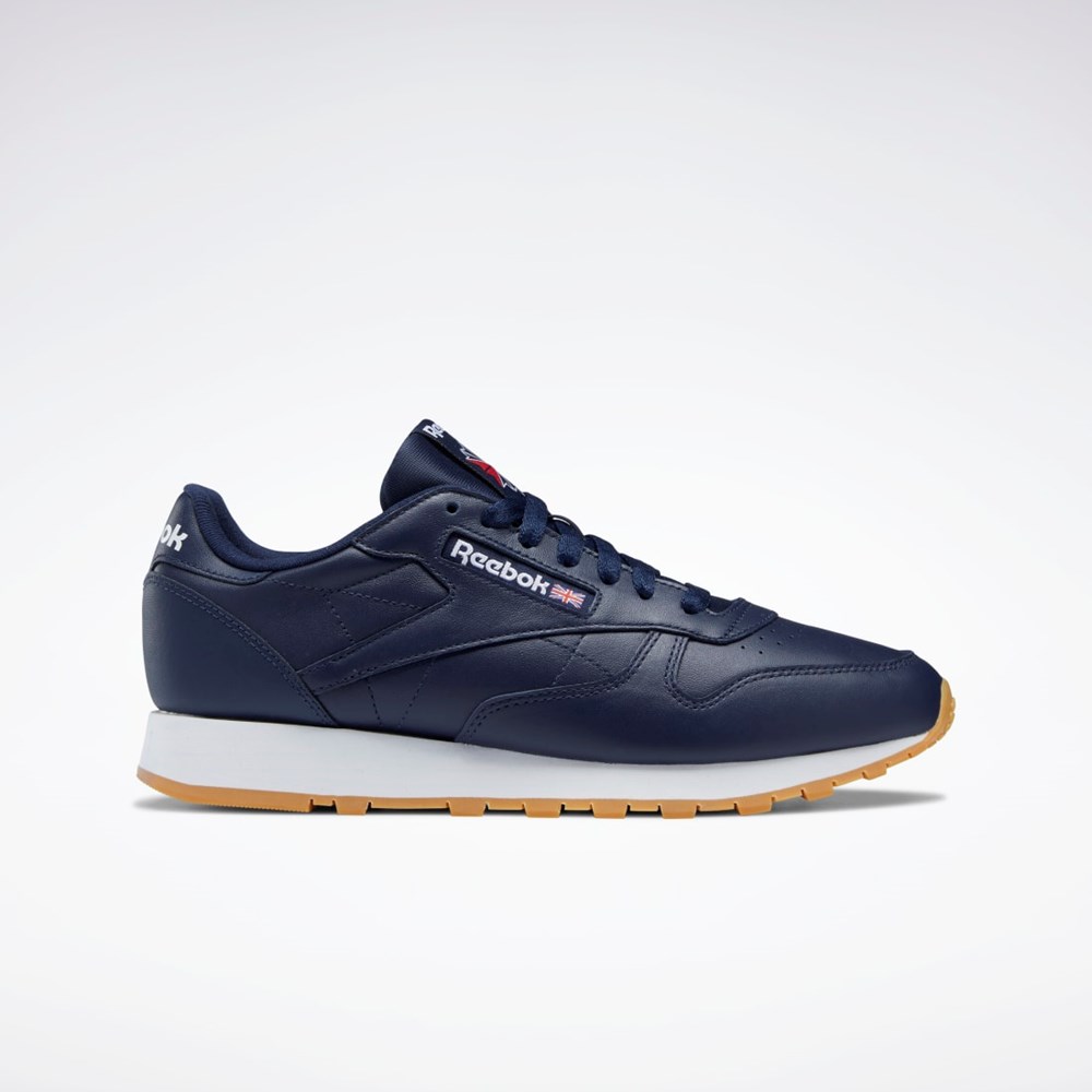 Reebok Classic Leather Shoes Azul Marino Blancas | 15CYONFBQ