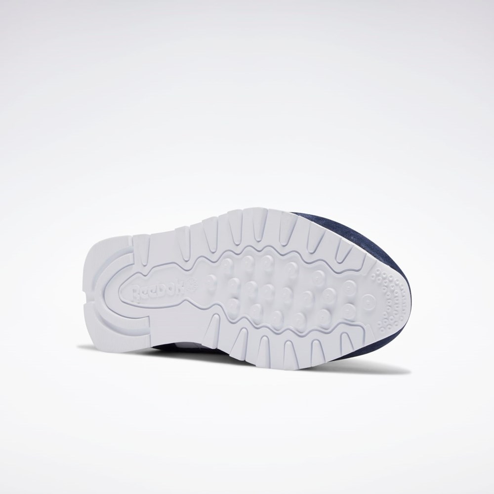 Reebok Classic Leather Shoes Azul Marino Blancas Gris | 35AGSELMP